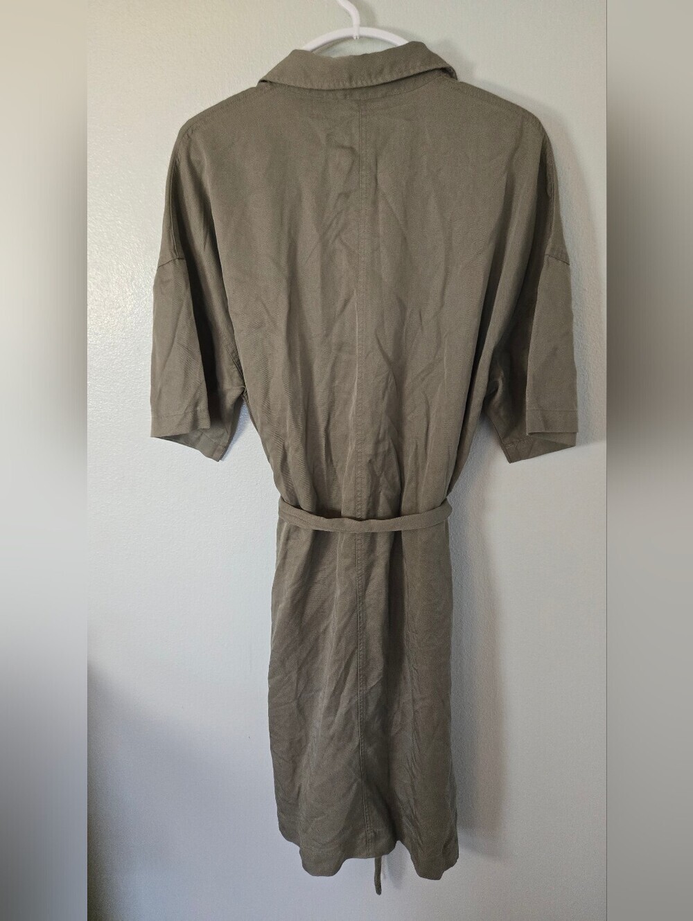 Marine Layer | Renata Dress Olive Green Belted Shirt Dress Size XL - Picture 5 of 13